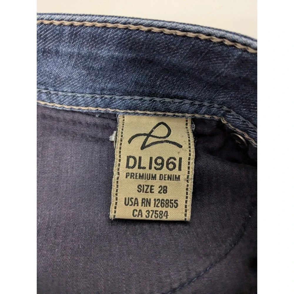 DL1961 Womens Joy Super High Rise Flare Jeans sz 28 Dark Wash Blue 4 Way Stretch - Picture 1 of 16